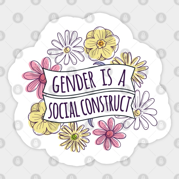 Gender is a Social Construct  NonbinaryFeminism Society Sticker by ArtedPool